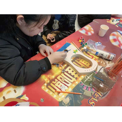 7 Strings Lyre Harp DIY Kit Solid Basswood String Musical Instrument Handwork Painting Assembly for Amateur Beginner