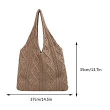 Load image into Gallery viewer, Wool Knitted Shoulder Shopping Bag for Women Vintage Cotton Cloth Girls Tote Shopper Bag Large Female Handbag Crochet Bag
