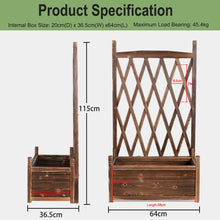 Load image into Gallery viewer, Large Raised Garden Bed Wooden Planter Box with Trellis Vegetable Grow Bed Support Patio Lattice for Outdoor Indoor
