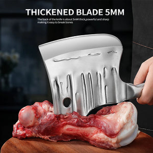 1Pc Heavy Duty Butcher's Axe, Chopping Knife, Stainless Steel Thickened Blade and Ergonomic Handle, Chinese Kitchen Axe