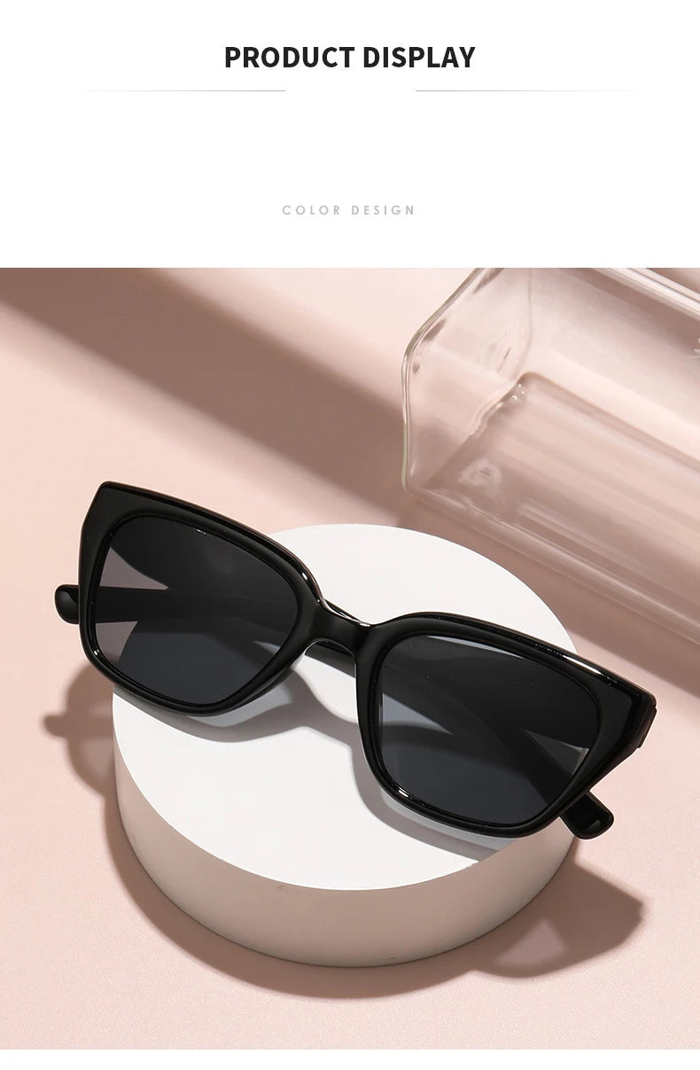 Sunglasses For Women With High-end Face, Small Anti-uv Large Frame Retro Cat Eye Glasses 2025 New Sunglasses 9673
