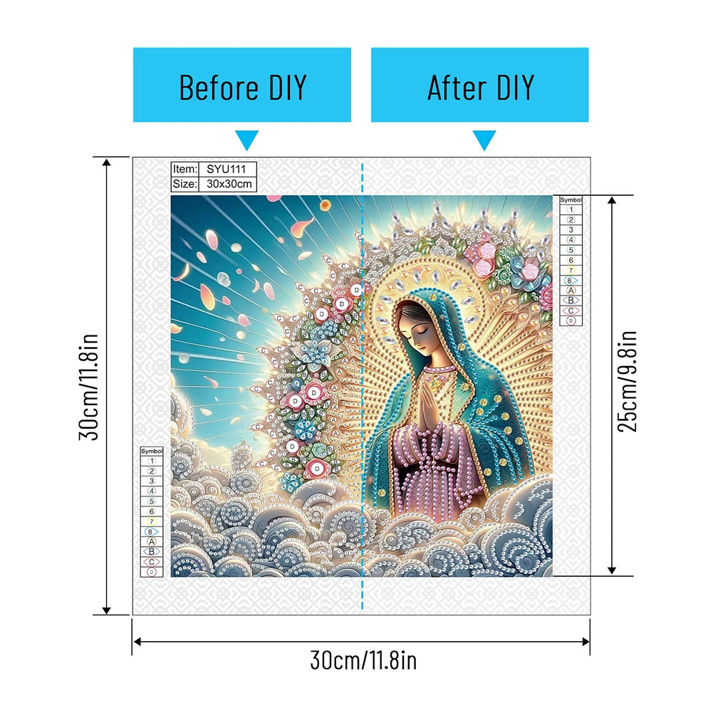 5 to Choose from 5D DIY Partial Special Shaped Drill Diamond Painting Kit Mary & Jesus Decoration