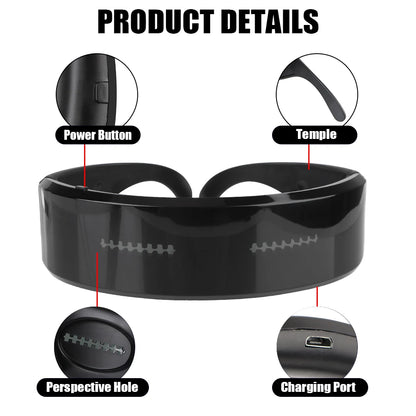 Prop For Party Bar Festival Performance Bluetooth Futuristic Eyewear Luminous Glasses LED Electronic Light Up Visor