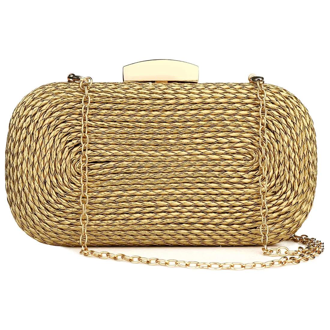 Women'S Gold Evening Bags High Quality Brand Clutch Bag Straw Female Handbag Purse Sac Ladies Shoulder Crossbody Bag