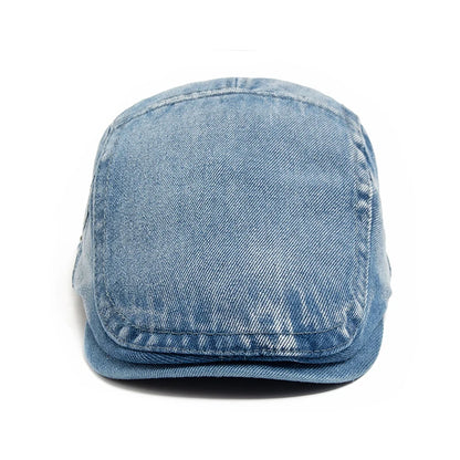 New Denim Cotton Beret Men Vintage Newsboy Cap Spring Autumn Casual Women Visor Fashion Cool Flat Hat Adjustable Berets