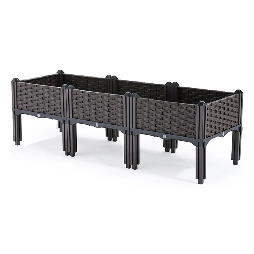 Plastic Raised Garden Bed with Legs Raised Bed W/Drainage Holes Planter Container for Vegetables Fruits Flowers Herbs