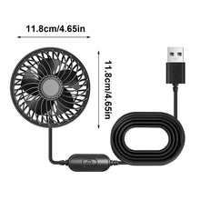 Load image into Gallery viewer, Car Fan 3 Speeds Portable Cooler Conditioner 5V Portable Fan For Car For Truck RV Vehicle Trucks Boat Golf Plane Airplane
