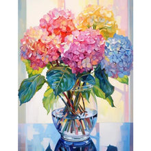 Load image into Gallery viewer, AB Diamond Cross Stitch Painted A bunch of colorful hydrangeas 5D DIY Diamond Embroidery Rhinestone Painting Diamond Painting
