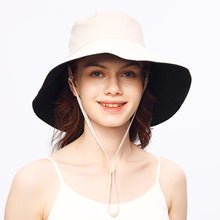Load image into Gallery viewer, OhSunny Fisherman Hats for Women,Womne&#39;s Bucket Sunhat Double-Sided Wearing,UPF50+ Large Brim Hiking Hats with Ponytail Hole
