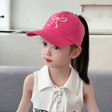 Load image into Gallery viewer, Kids Baseball Caps  Children Love Embroidery Breathable High Ponytail Baseball Caps Adjustable Summer UV Protection Snapback Hat
