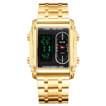 Load image into Gallery viewer, Wrist Watches For Men Top Brand Luxury Golden Men Watches Gold Big Male Wristwatch Man Square Golden Dial Relogio Masculino
