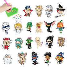 Load image into Gallery viewer, Halloween Diamond Painting Kit For Kids Adult Beginners Cartoon Witch Ghost Pumpkin Cat Halloween Gem Stickers DIY Craft
