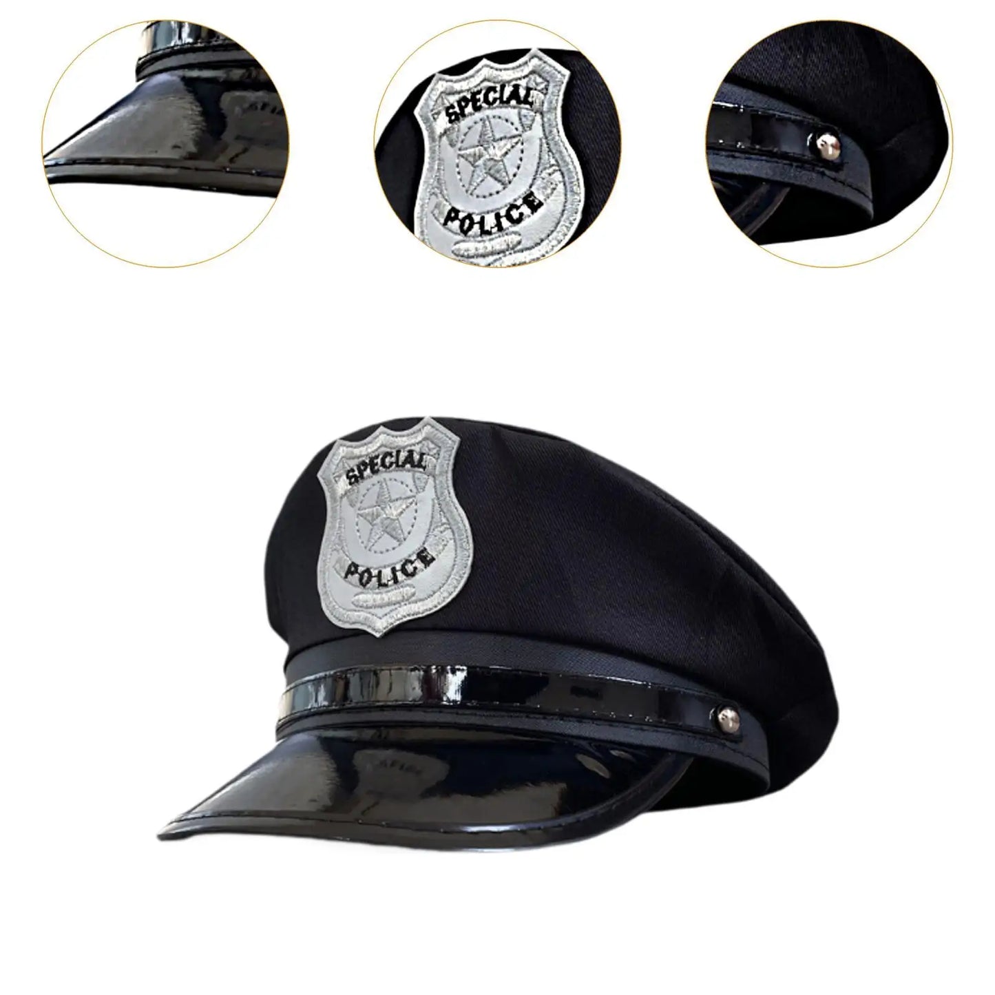 Kids Police Hat Toy Decorative Police Cop Fancy Dress up for Birthday Gifts