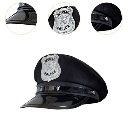 Kids Police Hat Toy Decorative Police Cop Fancy Dress up for Birthday Gifts