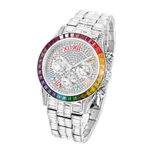 Load image into Gallery viewer, New Luxury Watches For Men High End Steel Bracelet Square Crystal Quartz Watch Hip Hop Chronograph Waterproof Man Clock Hot Sale
