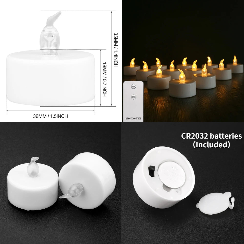 LED Flameless Candles with Remote Control Realistic Bright Flickering Flameless Battery Operated LED Votive Tea Light Candles