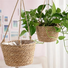 Load image into Gallery viewer, Garden Hanging Planter Macrame Plant Storage Basket Jute Rope Woven Indoor Outdoor Flower Pot Holder Plant Hangers Home Decor
