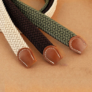 Women's elastic and elastic woven belt in one outfit, casual and versatile denim belt for men and women