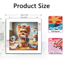 Load image into Gallery viewer, Dog Diamond Painting Complete Kit Full Square Round Drill Mosaic Bathroom Cartoon Handmade Gift

