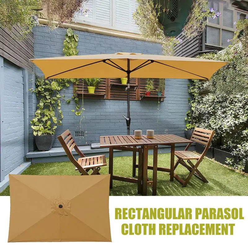 2x3 m Rectangular Patio Umbrella Cloth Replacement Canopy Heavy Duty Cantilever Parasol Top For Outdoor Deck, Backyard