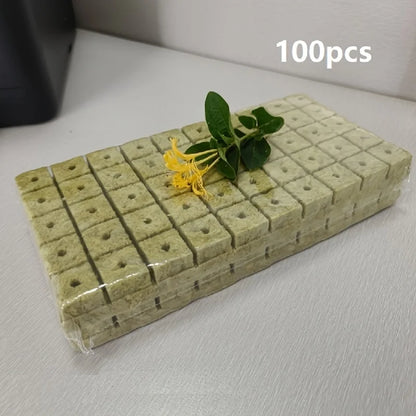 Green Seed Starter Cubes Surface for Optimal Germination, Ideal for Hydroponic and Soilless Planting, Vegetable Seed Compatible
