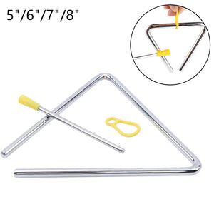 Musical Instrument Rhythm Band Educational Preschool Triangled Percussion 4/5/6/7/8/ inch