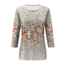 Load image into Gallery viewer, Women&#39;s Clothing T-shirt Fashion Casual Round Neck 3/4 Sleeve Loose Printed T-shirt Ladies Top Louse Beautiful Girls T-shirt
