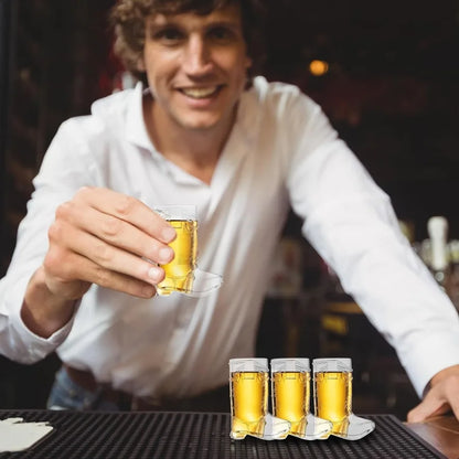 24 Mini Boot Shot Glasses 1 oz Reusable and Disposable Clear Plastic Shot Cups for Cowboy Cowgirl Themed Parties Decorations an