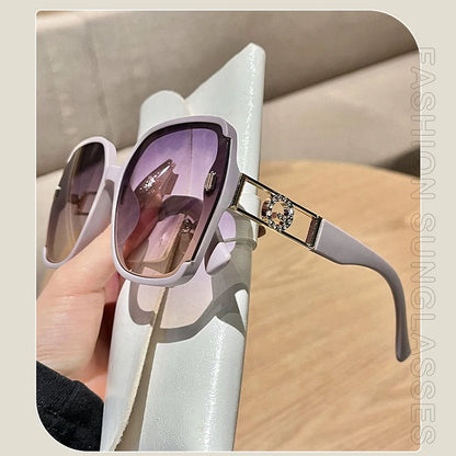 Sunglasses for Women High-end UV Resistant Sunglasses Large Frame Round Face Slim Sunscreen Sunglasses Fashion Accessories 2025