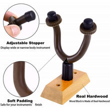 Load image into Gallery viewer, Universal Guitar Wall Mounted Hanger Holder Stand Wooden for Acoustic Guitar Ukulele Violin Bass Guitar Instrument Accessories
