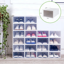 Load image into Gallery viewer, Transparent 20 Schuhboxen Stapelbar Schuhaufbewahrung Box Kunststoff Schuhkarton
