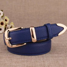 Load image into Gallery viewer, Women&#39;s Trousers Belt  Leather Trend White Belt Fashion High Quality Trouser Belts Solid Vintage Pin Buckle Ladies Strap LB2146-
