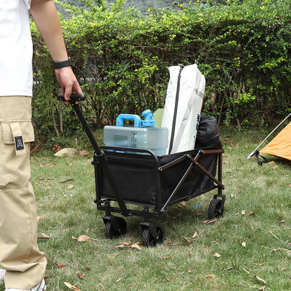 Portable Collapsible Folding Wagon Large Capacity Heavy Duty Folding Wagon Garden Utility Cart Sports Wagon for Camping Shopping
