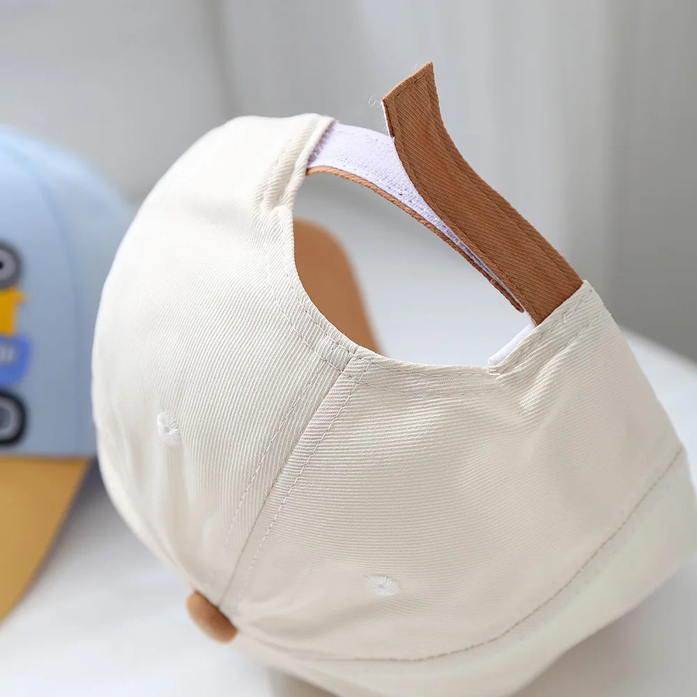 Baby Hat Cartoon Engineering Car Baseball Cap Cute Boys Girls Duckbill Cap Children Summer Sun Hat For Kids 2-6 Years