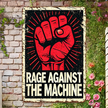 Rage Against The Machine 8x12 Metal Tin Wall Art | Durable Home Decor for Kitchen, Bar | Easy to Hang, Unique Gift Idea