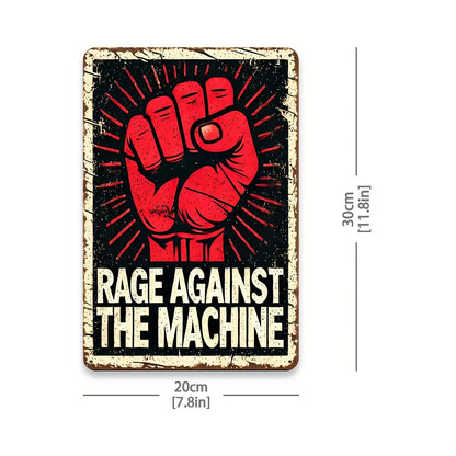 Rage Against The Machine 8x12 Metal Tin Wall Art | Durable Home Decor for Kitchen, Bar | Easy to Hang, Unique Gift Idea