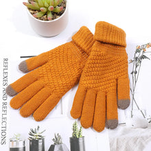 Load image into Gallery viewer, Women Men Warm Winter Touch Screen Gloves Stretch Classical Knit Mittens Wool Full Finger Outdoor Cycling Driving Glove

