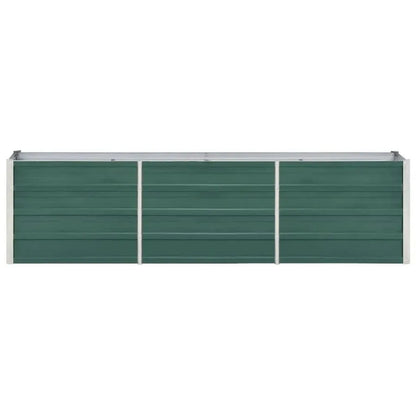 Garden Raised Bed Galvanized Steel 94.5x15.7x17.7 Green