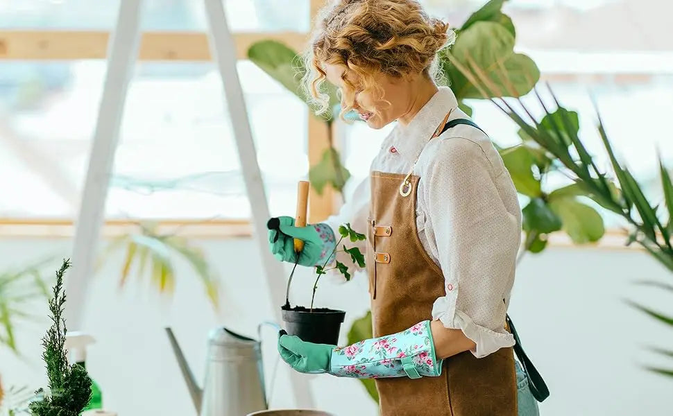 Gardening Gloves for Women Breathable leather Garden Gloves with Grip Thorn-Proof Puncture-Resistant Work Gloves