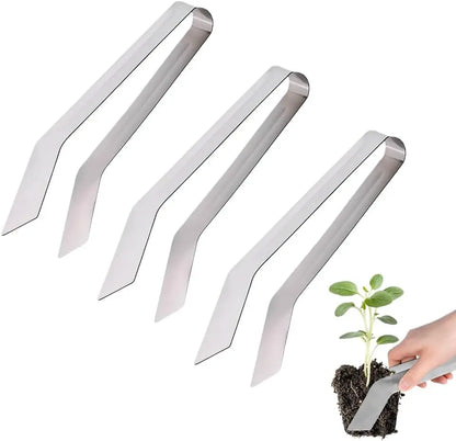 Seedling Transplant Tongs, Stainless Steel Seedling Remove Transplanting Pliers,   Reducing Root Damage (2PCS, Medium)