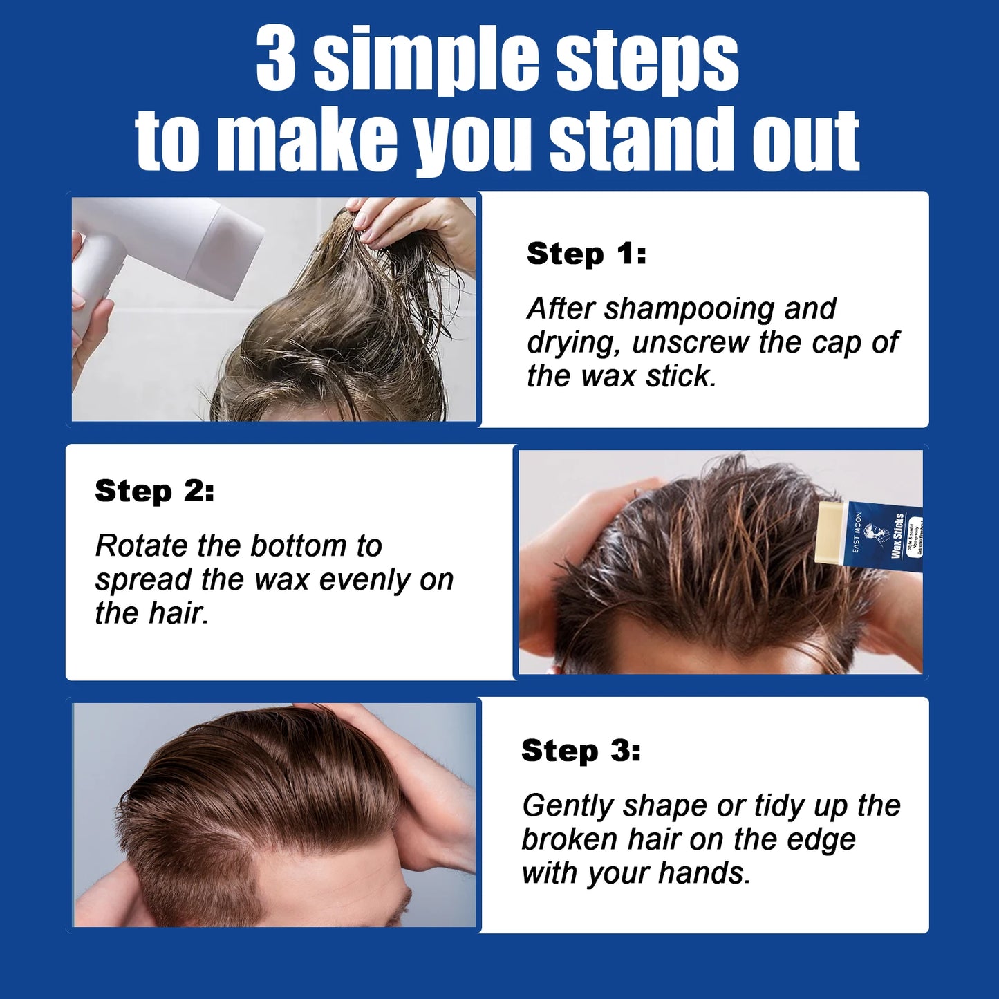 Hair Wax Stick Non-greasy Style Repair Smooth Loose Frizz Fixed Long Lasting Fluffy Broken Hair Artifact Waterproof Men Hair Gel