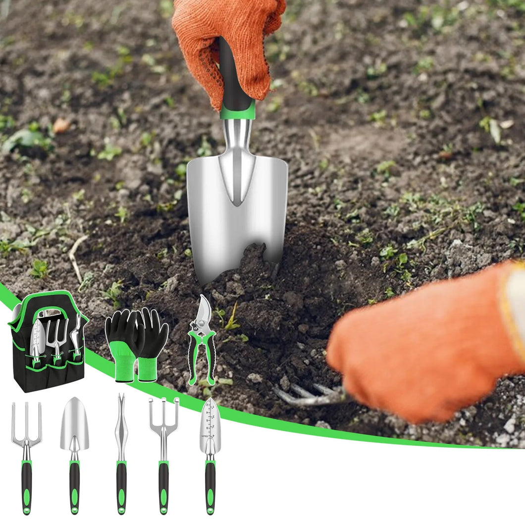 Gardening Tool Set Classic Common Home Use Green Eight-Piece Garden Tool Set Durable Pruning And Cultivation Garden Tool Bag