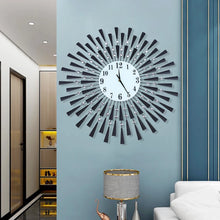 Load image into Gallery viewer, Modern Black Silent Wall Clock Battery Operated Non-Ticking for Bedroom Kitchen Office Home Decorative Crystal Clock Wall Decor
