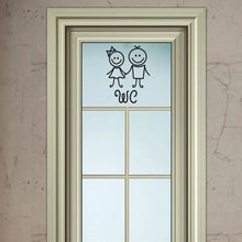 Load image into Gallery viewer, English Letter Toilet Stickers Cartoon Characters Home and Public Places WC Sign Sticker Decoration DIY Bathroom Sticker Rules
