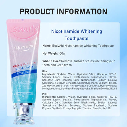 Hotluck Niacinamide Toothpaste,Niacinamide Whitening Toothpaste,Niacinamide Intensive Whitening Toothpaste,Tripel Whitening Niac