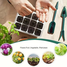 Load image into Gallery viewer, Seed starter tray with grow lights, 1 seed germination kit with adjustable humidity dome, seedling starter tray with raised lid.
