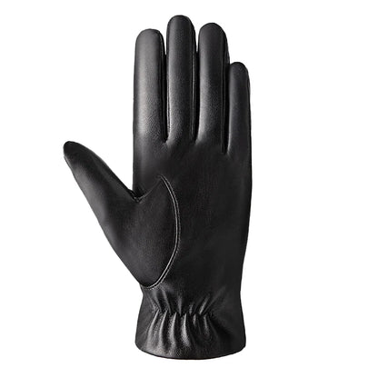 Women's Gloves Winter Outdoor Fashion Comfortable Warm Glove Plush Touch Screen Driving PU Leather Gloves
