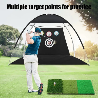 Golf Net, Golf Practice Net for Backyard Driving, Indoor Golf Training Chipping Aid Net with Turf, Tee, White Balls