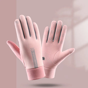 Womens Autumn and Winter Sports Warm Gloves Waterproof and Anti Slip Cycling Gloves Wind and Cold Resistant Outdoor Activity Glo