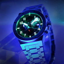 Load image into Gallery viewer, I&amp;W Men Automatic Watch 41mm Luxury Mechanical Wristwatch Waterproof Sapphire Steel Strap Power Reserve Indicator Month Week
